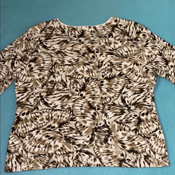 KAREN SCOTT sweater 3/4 sleeves scoop neck soft cotton cozy fuzzy NEW size XL - Picture 2 of 7